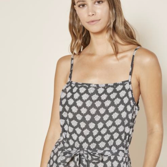 Outerknown Summer Sunday Suit Romper Playsuit in Pitch Black Lantana Size Small - Picture 2 of 12